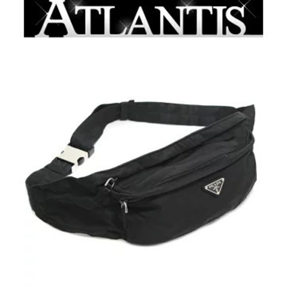 Prada Handbags - Prada Waist Clutch Body Bum Crossbody Belt Bag Black Triangle Logo